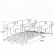 6' Metal Arch Garden Bridge with Safety Side Rails Bronze Arc Footbridge for Backyard Creek Stream Pond