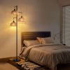 Boho Rattan Floor Lamp - Standing Lamps for Living Room  Dimmable Floor Lamp with Cage Shade