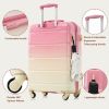 Luggage Set of 3, 20-inch with USB Port, Airline Certified Carry-on Luggage , ABS+PC Hard Shell Luggage with Spinner Wheels,pink
