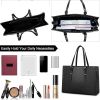 Women Business Leather Laptop Tote Bag Large Capacity Detachable Strap Zipper