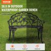 VEVOR Outdoor Bench, 38.8 inches Metal Garden Bench for Outdoors,480 lbs Load Capacity Bench, Outdoor Garden Park Bench with Backrest and Armrests
