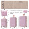 Luggage Sets 5 Piece with Half-opening, Hardside Carry On Suitcase Set with Double Spinner Wheel, Lightweight Travel Luggage with USB Port,TSA Locks