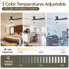 Sofucor 1 PC 52-Inch Fulsh Mount Ceiling Fan With Light,18W LED Dimmable Light With Memory Function,DC Motor,1/4/8H Timer Setting