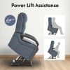 Power Lift Recliner Chair for Elderly, Recliner chair with Massage & Heat, Electric Leather Lift Recliner Chair for Living Room with Side Pocket, Blue