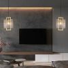 Jewell 1-Light Brass Geometric Pendant Light with Water-ripple Glass Shade