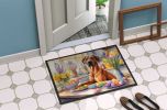 NEW Decorating Easter Rhodesian Ridgeback Doormat Front Door Mat Indoor Outdoor Rugs for Entryway, Non Slip Washable Low Pile, 18H X 27W