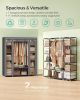 Portable Closet for Bedroom, Clothes Rail with Non-Woven Fabric Cover, Clothes Storage Organizer, 59 x 17.7 x 69 Inches, 12 Compartments, Gray