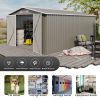 Campcraft Outdoor Storage Shed 10×14 FT with 3 Lockable Doors,Utility Tool Shed Metal Storage Garden Sheds Frame and 4 Vents,for Backyard,Patio,Lawn