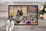 NEW Decorating Easter Keeshond Doormat Front Door Mat Indoor Outdoor Rugs for Entryway, Non Slip Washable Low Pile, 18H X 27W