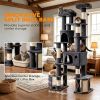 Dark Gray 79 Inch Tall Cat Tower, Reinforced Dual Baseboard for Big Adult Cats