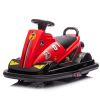 12V Kids Ride On Motor Bumper Car,integrating system,Rotate 360 degrees in place,Collision triggers sound effects and lights