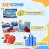 Outsunny Kids Inflatable Water Slide, 4-in-1 Bounce House Jumping Castle with 2 Slides, Climbing Wall, Trampoline, & Water Pool Area, Air Blower