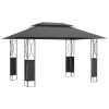 Gazebo with Roof Anthracite 157.5"x118.1"x106.3" Steel
