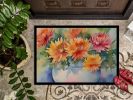 NEW Chrysanthemums in Watercolor Doormat Front Door Mat Indoor Outdoor Rugs for Entryway, Non Slip Washable Low Pile, 18H X 27W
