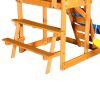 Wooden Outdoor Swing Set 3 in 1 Swing Set outdoor Children's Playset with Slide , 2 Swings and Climber for Garden, Backyard and Playground, Blue