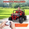 Qaba 2 Seater Electric Car for Kids, 24V Battery Powered Ride on Car with Remote Control, 3 Speed, Slow Start, LED Lights, Music, Horn