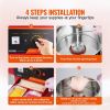 VEVOR Electric Cotton Candy Machine with Cart, 1000W Commercial Candy Floss Maker with Cover, Stainless Steel Bowl, Sugar Scoop and Drawer