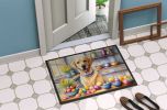 NEW Decorating Easter Yellow Labrador Retriever Doormat Front Door Mat Indoor Outdoor Rugs for Entryway, Non Slip Washable Low Pile, 18H X 27W