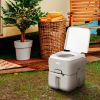 Outsunny Portable Sanitation: Anti-Leak Toilet with Level Indicator & Handle Pump for Camping