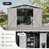 Campcraft Outdoor Storage Shed 10×14 FT with 3 Lockable Doors,Utility Tool Shed Metal Storage Garden Sheds Frame and 4 Vents,for Backyard,Patio,Lawn
