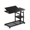 Traditional Mobile C Table with Wheels and Space-Saving