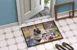 NEW Decorating Easter Keeshond Doormat Front Door Mat Indoor Outdoor Rugs for Entryway, Non Slip Washable Low Pile, 18H X 27W