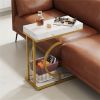 Narrow C-table, modern coffee table, bedside table with metal frame