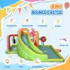 7-in-1 Inflatable Water Slide, Kids Castle Bounce House Includes Slide, trampoline, Pool, Water Cannon, Ball-target, Boxing Post