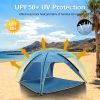 Portable Beach Canopy Sun Shelter UPF50+, 4-6 Person Large Beach Tent Waterproof Windproof, Outdoor Sun Shade Tent with Carry Bag