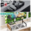 Steel iron Over-the-Sink Dish Drying Rack, Adjustable Width, Multifunctional Kitchen Organizer, Black