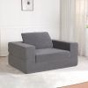 Compression Human Dog Sofa Bed for Adult & Pets,Modern Floor Couch With Pillow for Living Room Bedroom,Corduroy Fabric,No Assembly Required,Dark Grey