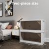 247QT 2-Pack 31.5'' Wide Transparent Plastic Storage Cabinets for Closet Organizers and Storage, Folding Storage Box