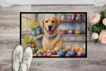 NEW Decorating Easter Yellow Labrador Retriever Doormat Front Door Mat Indoor Outdoor Rugs for Entryway, Non Slip Washable Low Pile, 18H X 27W