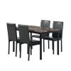 5 Piece Dinette Set with Marble Top - Black; Table & 4 chairs.