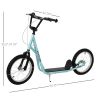 Aosom Youth Scooter with Adjustable Handlebar, Kick Scooter with Dual Brakes Inflatable Wheels, Blue, for Kids 5+