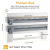 Kitchen Roll Dispenser/Organizer with Paper Towel, Plastic Wrap & Foil Paper Holder and Cutter: Wall Mounted