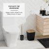 Bathroom Set - Black Bathroom Accessories Set, 6PC Bathroom Accessory Set, Bathroom Sets with Bathroom Rugs, Toilet Brush, Trash Can & Soap Dispenser