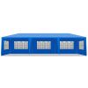 10'x30' Outdoor Party Tent with 8 Removable Sidewalls, Waterproof Canopy Patio Wedding Gazebo, Blue