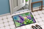 New Hampshire Purple Lilac in Watercolor Doormat Front Door Mat Indoor Outdoor Rugs for Entryway, Non Slip Washable Low Pile, 24H X 36W