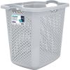 (2 pack) 2.5 Bushel Extra Large Plastic Laundry Hamper, Soft Silver, Adult