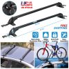 Fresh Fab Finds 2PCS Universal 110cm/43-inch Car Roof Rack Cross Bar w/ Anti-Theft Lock Adjustable Window Frame for bike kayak cargo luggage