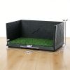 Dog Grass Pad with High Walls and Tray. Indoor Pet Potty Tray with Pee Pad Holder And Artificial Grass.