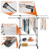 Garment Hanging Rack Extendable Clothing Hanging Rail Organizer with Rolling Wheels Hold up to 77LBS Max Load