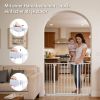 Double door baby safe gate for stairs & doorways,adjustable 75-115 cm(29.53''-45.3''),walk through safety gate with extension kits,auto close