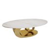 Marble Coffee Table with Sculptural Stainless Steel Base