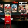 Popcorn Machine with Cart ,Wheels & 10 Oz Kettle Popcorn Maker Measuring 3 plastic spoon Home Theater Popcorn Machine-Red