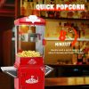Popcorn Machine with Cart ,Wheels & 10 Oz Kettle Popcorn Maker Measuring 3 plastic spoon Home Theater Popcorn Machine-Red