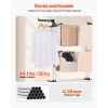 4-Tier Clothes Drying Rack, Sturdy Laundry Drying Rack with Wheels and 24 Rods, Wings Foldable