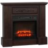 Freestanding Heater with LED Log Flame,Electric Fireplace with Mantel,Overheat Protection and Remote Control