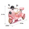 12V Two-seater Kids Ride On Level Up Electric Motorcycle,2wd,Three-wheel Toy w/Music,Bluetooth,USB,Backseat flip adult seat